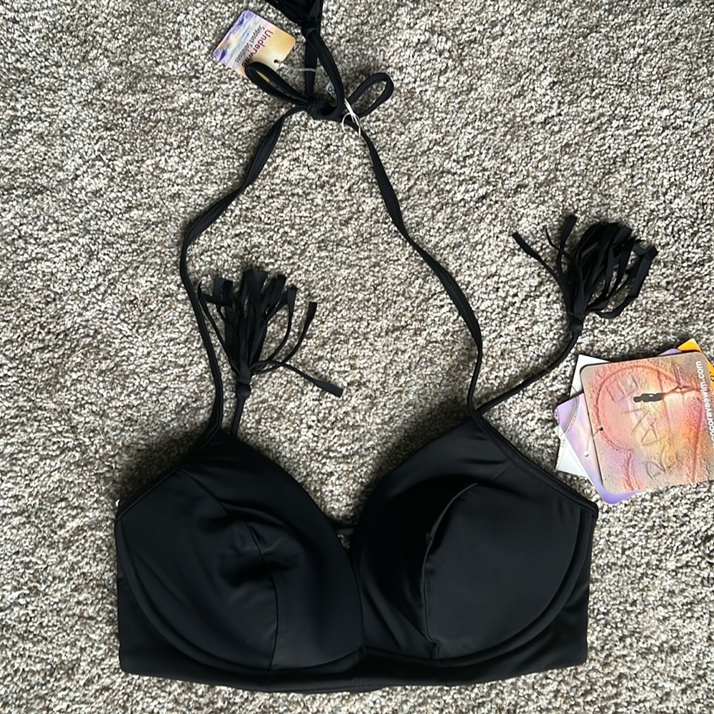 Coco Rave saige lace up bikini top Size S 32D